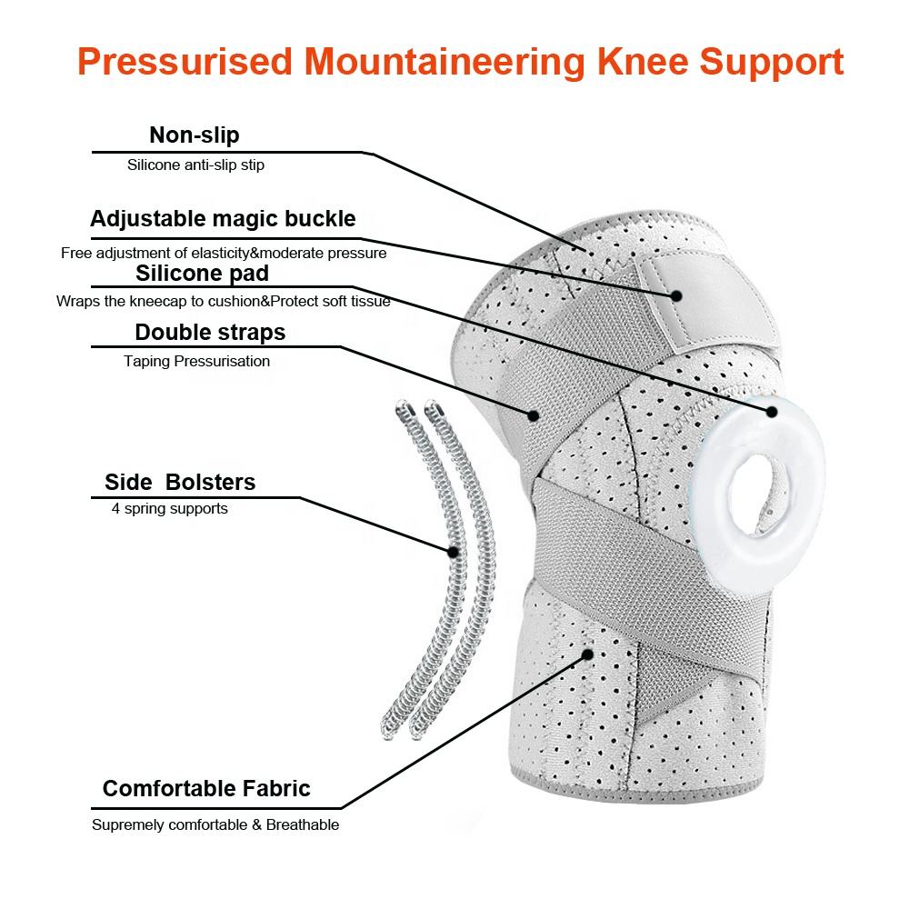 硅胶钢支撑运动护膝支架髌骨护膝开孔髌骨可调护膝HA05068| Alibaba.com
