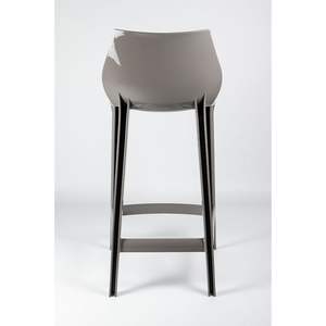 Sgabello da Bar Contemporaneo Mahi Mahi Grigio H 76 in Polipropilene Colorato Design Moderno Stile Fattoria MMPP11G - Product Image 4
