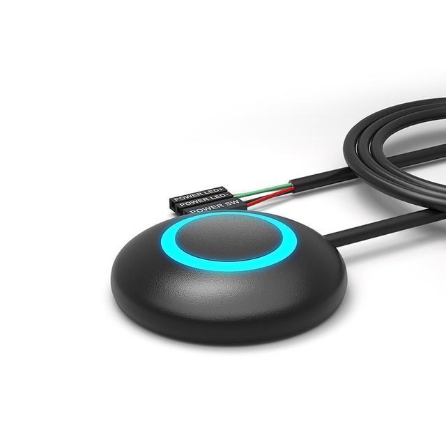 TEUCER Desktop Power-On Key Aluminum Alloy External Switch Computer Extension Cord Button Accessory Stock Computer Accessories
