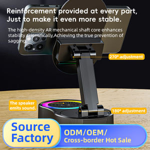 Haut-parleur Bluetooth 5.3 sans fil à détection automatique 2025 avec USB, AUX, batterie externe portable, support de téléphone, RGB, pliable, pour smartphone, commande vocale - Product Image 5