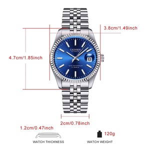 Cadisen 8053 Men's Manual <b>Mechanical</b> <b>Watch</b> Stainless Steel Sapphire Crystal Dial Waterproof 5BAR Business Style - Product Image 6