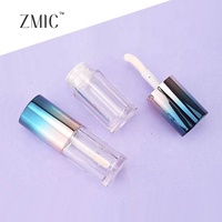 Flacon d'huile à lèvres métallique de 3 ml, tubes de brillant à lèvres vides transparents avec bouchon, tube de rouge à lèvres liquide rond en plastique de luxe