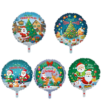 Ballons de Noël en gros : Ballons ronds de 18 pouces en aluminium Mylar gonflables pour décoration de fête et hélium