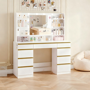 Spiegel Schmink tisch Klassischer Schmink tisch mit LED-Spiegel Schmink tisch Licht Schlafzimmer Schmink tisch Spiegel mit Lichtern - Product Image 3