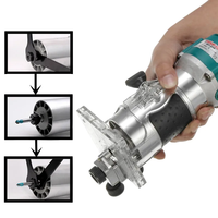 Kit de défonceuse électrique 15 pièces, embouts de 1/4 pouce, 600W, 110/220V, pour fraisage et gravure de stratifié, 30000 tr/min, machine manuelle pour menuiserie
