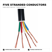 Câble de commande flexible 5 conducteurs 5x0,5mm² H05VV-F RVV en cuivre souple isolé et gainé PVC 300/500V pour câblage d'équipements intérieurs
