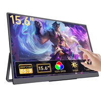 Moniteur tactile de jeu Eimio 15,6 pouces 4K UHD à faible latence 6 ms 300 nit avec écran tactile 10 points pour PS5 Xbox Switch Game
