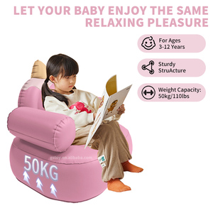 <span class=keywords><strong>Fauteuil</strong></span> Gonflable Enfants Motif Crème Glacée, Siège Souple de Jeu, Chaise Longue Gonflable pour Garçons et Filles - Product Image 3