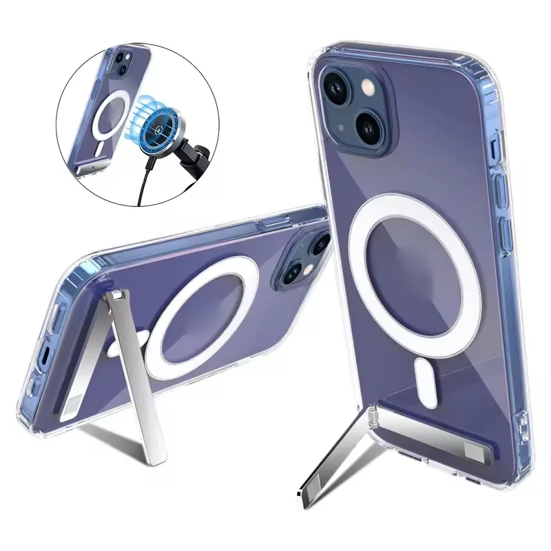 Casing ponsel magnetik dengan dudukan logam untuk iPhone 15 14 Pro Max 12 13 11 7 8 Plus produk Dropshipping casing penutup 2024