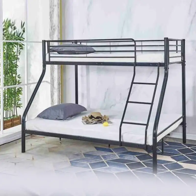 Litera de metal barata de fábrica, cama de hierro forjado, litera de acero para trabajadores del sitio de construcción, dormitorio del personal