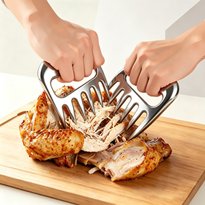 Séparateur de viande en acier inoxydable écologique pour aliments cuits, outil de découpe et de déchiquetage de dinde et de char <span class=keywords><strong>siu</strong></span>, type griffe d'ours - Product Image 1