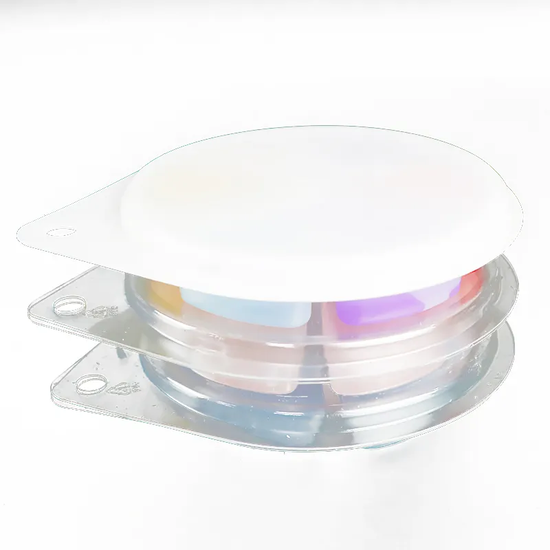 Vela de embalagem em forma de concha PET de plástico redondo com 6 compartimentos em PVC cera derretida