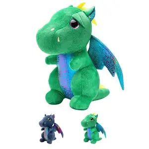 Custom Logo Personalized Kid Child Baby Anime Mascot Gift Doll Soft Stuffed Animals Green Plush Toys Dinosaur Dragon Plushies