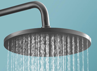 Ensemble de douche de salle de bain en laiton poli avec robinet apparent et étagère de rangement pour baignoire, thermostatique, avec jets doux et pluie