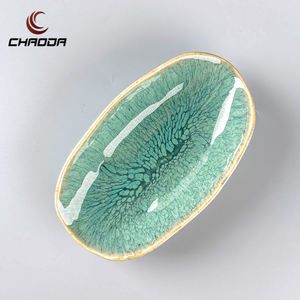 Assiettes de <span class=keywords><strong>service</strong></span> ovales en céramique peu profondes italiennes en porcelaine pour salade de poisson Design unique de style nordique pour restaurant - Product Image 2