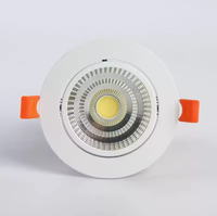 Boîtier en aluminium 7w 15w 20w 30w cob led downlight réglable antireflet trimless led downlight pour projet d'hôtel