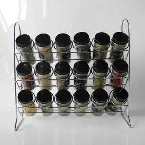 Tempero de vidro Garrafas de Armazenamento para Spice Rack Gaveta do armário Spice Rack com 18 Spice Jars