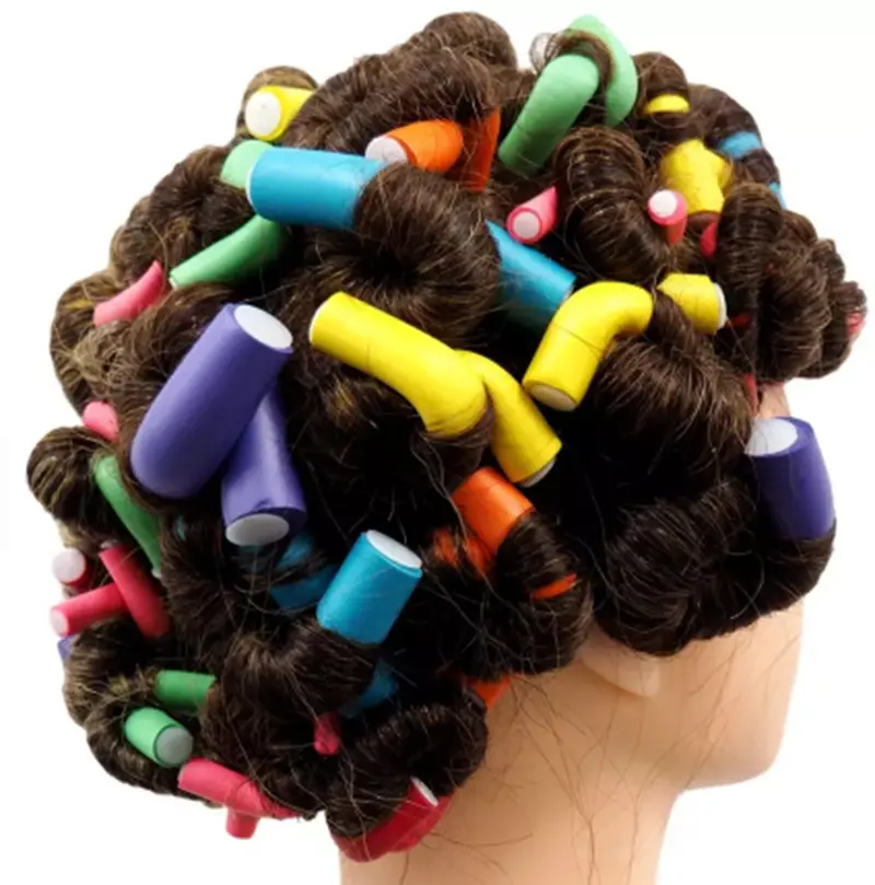 Conjunto de Rolos de Cabelo Torção cabelo Varas Flexi Hastes Flexíveis Sem Calor Bendy Cabelo Rolos de espuma macia para Curto, Médio, cabelo Curto para dormir