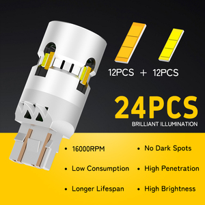 <span class=keywords><strong>Ampoule</strong></span> LED 7443 Switchback double couleur 28W avec ventilateur 3157 4257 Canbus sans erreur, blanc et rouge, pour feux <span class=keywords><strong>de</strong></span> freinage, <span class=keywords><strong>stop</strong></span>, clignotants et feux <span class=keywords><strong>de</strong></span> stationnement - Product Image 2