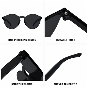 Retro One Piece <b>Sunglasses</b> for Women Trendy Thin Rimless Unisex <b>Shades</b> Street Style Summer Fashion - Product Image 2