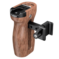 Poignée latérale ergonomique universelle légère en bois et aluminium, réglable, avec prise en charge améliorée, pince NATO pour cage de caméra et moniteur