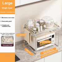 Organisateur de cuisine Étagère détachable pour four à micro-ondes Étagère de cuisine Organisateur d'étagère blanc