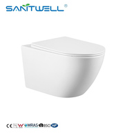 WC mural de forme ronde à chasse directe, durable, idéal pour les salles de bain modernes