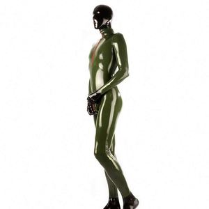 <span class=keywords><strong>Combinaison</strong></span> en <span class=keywords><strong>latex</strong></span> verte sexy avec fermeture éclair avant, <span class=keywords><strong>combinaison</strong></span> en caoutchouc faite à la main, uniforme, body sans capuche - Product Image 2
