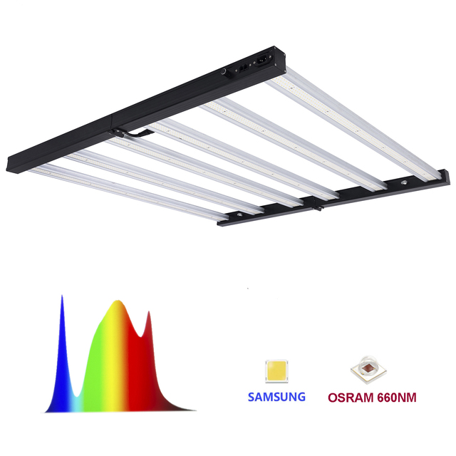 Hydroponic 720w 800w Full Spectrum 5x5ft Coverage LED Light 2.8umol/J Samsung Lm301B Foldable LED Grow Light 8 Bars
