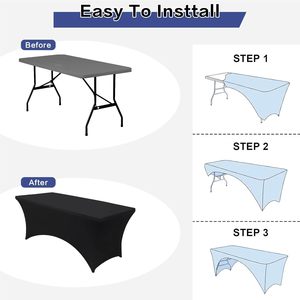 Customize Colors Table Cover Fitted Table Clothes for 4/6/8 Foot <b>Square</b> Tables for Home Parties - Product Image 4