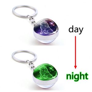 Porte-clés lumineux en cristal à 12 constellations, pendentif boule de verre, porte-clés du zodiaque, cadeau d'anniversaire pour hommes et femmes - Product Image 2