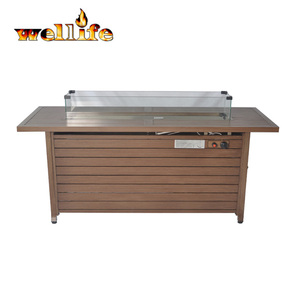 Nhà Máy Trực Tiếp Cung Cấp Ngoài Trời Patio Kim Loại Hình Chữ Nhật Propane Và Khí Đốt Tự Nhiên <span class=keywords><strong>Pit</strong></span> Bảng Với Kính Cường Lực - Product Image 4