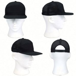 Wholesale Customizable 7-Panel Perforated Flat Brim Baseball Hat Unisex Sporty Street Mesh/Cotton Sports Snapback 5 Common Holes - Product Image 4