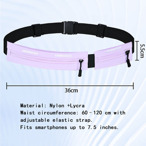 Sac banane de sport ultra-fin et ajusté, imperméable et doux pour la peau, avec double poche pour téléphone, idéal pour la course et le cyclisme (vente en gros) - Product Image 3