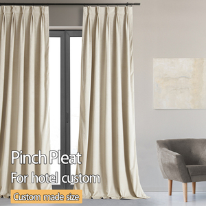 Quick Customization French Pleated Signature Velvet <strong>Thermal</strong> <strong>Lined</strong> 100% Blackout <strong>Curtains</strong> for Bedroom &amp; Living Room <strong>Curtains</strong> - Product Image 1