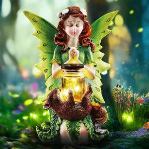 BSCI Fábrica <span class=keywords><strong>Angel</strong></span> Garden Estátua Solar Fairy Garden Estatueta com Warm <span class=keywords><strong>White</strong></span> Light Cogumelo Outdoor Escultura - Product Image 6