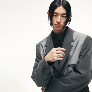 Giacca casual <span class=keywords><strong>oversize</strong></span> in lana patchwork personalizzata con basso moq per <span class=keywords><strong>uomo</strong></span> alla moda - Product Image 5