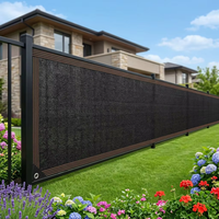 Voile d'ombrage occultante 90% en HDPE noir, résistante au vent et aux UV, pour clôture grillagée, ombrage de jardin et cour arrière