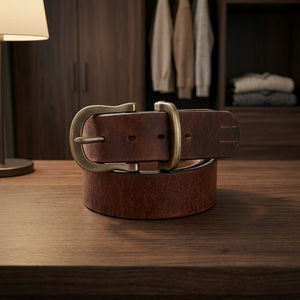 BS INTERNATIONAL Factory Direct High Quality Genuine Cow Hide Steel Square Pin Vintage Heavy Duty Waterproof Eco-Friendly <b>Belt</b> - Product Image 1