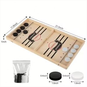 Kid Educational Toy Fast Sling Puck International Chess 2 in 1 Multifunctional Foldable Battle Strategy Board Games Wooden Chess - Product Image 2