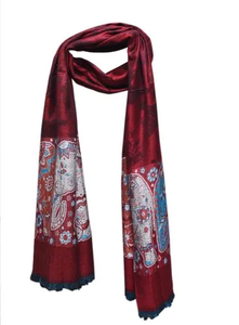 Estola Étnica de Modal Estampada Marrón para Invierno, Ligera, Suave y Moderna, para Uso Casual, Viajes y Estilo Diario - Product Image 3