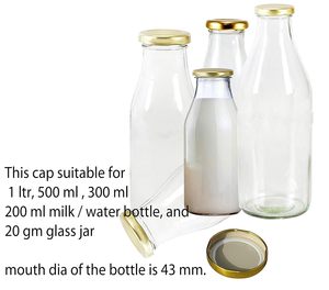 Bouchons lisses en acier inoxydable doré pour bouteilles en verre de qualité alimentaire non rechargeables, 38mm, 43mm, 48mm, 53mm, 63mm, 70mm, 82mm - Product Image 3