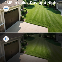 Cámara de Seguridad Solar de Doble Lente 4MP CMOS con Visión Nocturna, Panorámica/Inclinación, Detección Humana, IP65 Impermeable, Audio Bidireccional y Almacenamiento en la Nube/SD