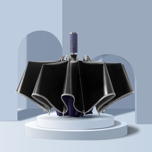 <span class=keywords><strong>Parapluie</strong></span> d'affaires pour <span class=keywords><strong>homme</strong></span> à 10 baleines, ouverture automatique, poignée en caoutchouc, protection solaire, revêtement noir inversé, personnalisable avec logo - Product Image 1