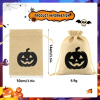 Tas Serut Cetak Transfer Panas Halloween Motif Kartun, Kantong Permen, Tas Hadiah Pesta, Trick Treat, Buatan Cina