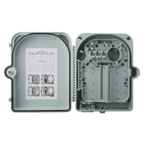 Boîtier de distribution de fibre optique extérieur noir 24 cœurs, indice de protection IP65, 24 ports, avec plateau de raccordement rabattable, étanche, pour montage mural ou sur poteau, FTTH - Product Image 2