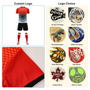 Ensemble de maillots de football personnalisés avec logo imprimé, respirant, à séchage rapide, vêtements de sport à manches courtes pour hommes, femmes et enfants, maillot de football d'équipe - Product Image 2