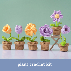 Easy to Do Handmade Kids DIY Craft Plant Flower <b>Crochet</b> and Sewing <b>Set</b> <b>Crochet</b> Knitting Kit - Product Image 3