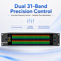 Égaliseur graphique professionnel double 31 bandes HG-888S avec processeur audio DSP à mémoire pour système audio
