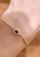 Bracelet de pierres précieuses rubis de sang de pigeon naturel en or blanc 18 carats de conception de luxe pour les femmes bijoux de mariage/fête avec certificat GRC